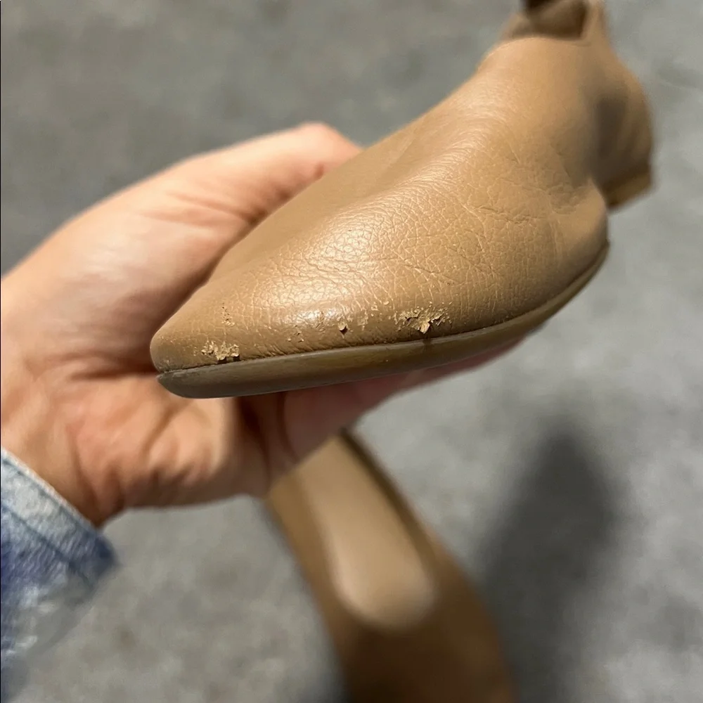 Everlane The Italian Leather Day Glove Flats in Tan-Brown size 10